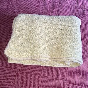 J. Jill Textured light Dijon mustard yellow Throw with wool trim